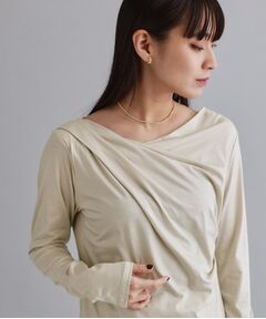 OPAQUE.CLIP / オペーク ドット クリップ カットソー | 【es】アシメドレープカットソー【洗濯機OK】