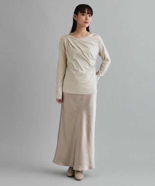 OPAQUE.CLIP / オペーク ドット クリップ カットソー | 【es】アシメドレープカットソー【洗濯機OK】 | 詳細2