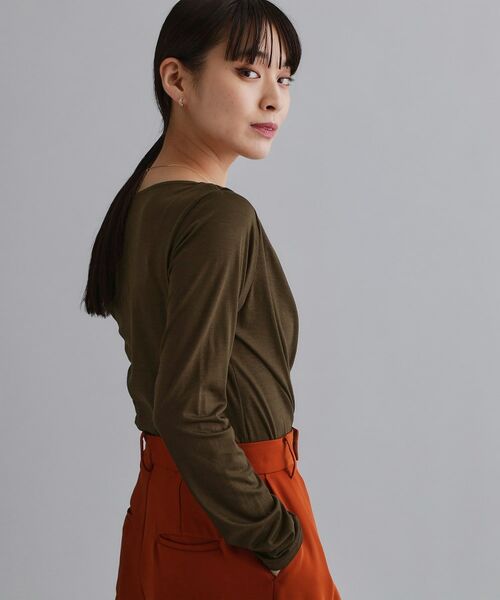 OPAQUE.CLIP / オペーク ドット クリップ カットソー | 【es】アシメドレープカットソー【洗濯機OK】 | 詳細5