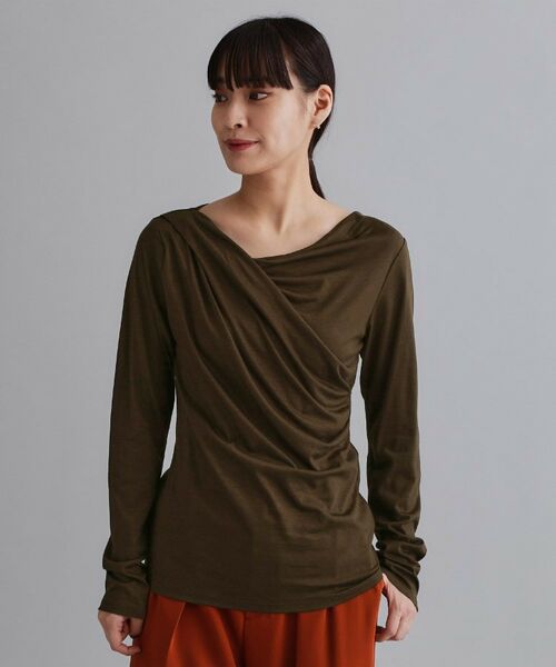 OPAQUE.CLIP / オペーク ドット クリップ カットソー | 【es】アシメドレープカットソー【洗濯機OK】 | 詳細9