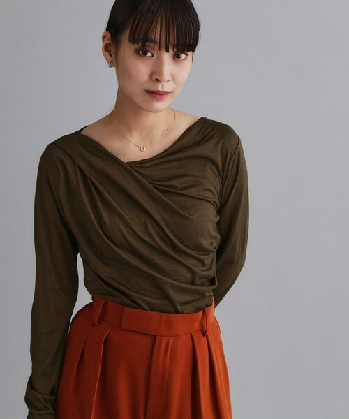 OPAQUE. CLIP/オペーク ドット クリップ 【es】アシメドレープカットソー【洗濯機OK】 ブラウン(044) 36(S) OPAQUE. CLIP/オペーク ドット クリップ 【es】アシメドレープカットソー【洗濯機OK】 ブラウン(044) 36(S)