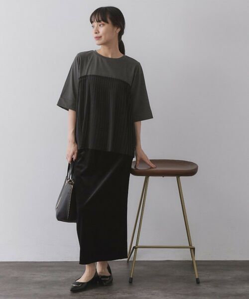 OPAQUE.CLIP / オペーク ドット クリップ カットソー | プリーツドッキングカットソー【洗濯機OK】 | 詳細10