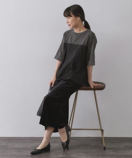 OPAQUE.CLIP / オペーク ドット クリップ カットソー | プリーツドッキングカットソー【洗濯機OK】 | 詳細11