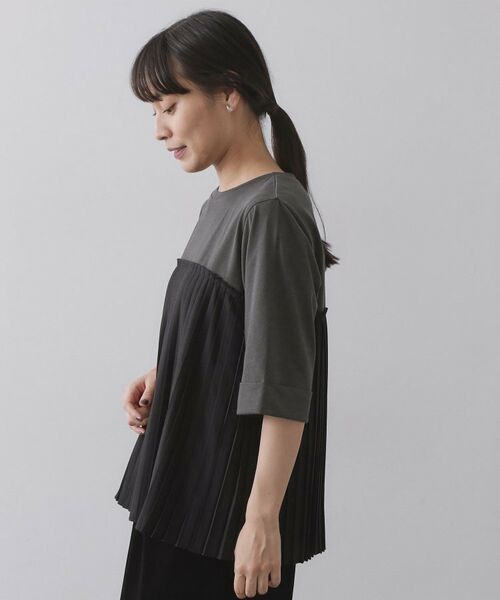 OPAQUE.CLIP / オペーク ドット クリップ カットソー | プリーツドッキングカットソー【洗濯機OK】 | 詳細14