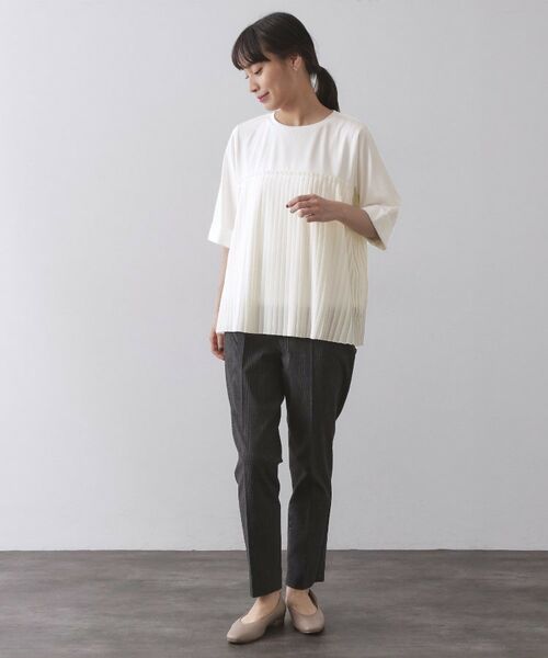 OPAQUE.CLIP / オペーク ドット クリップ カットソー | プリーツドッキングカットソー【洗濯機OK】 | 詳細2