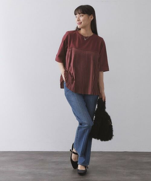 OPAQUE.CLIP / オペーク ドット クリップ カットソー | プリーツドッキングカットソー【洗濯機OK】 | 詳細6