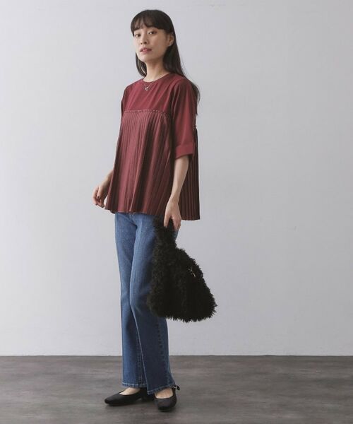 OPAQUE.CLIP / オペーク ドット クリップ カットソー | プリーツドッキングカットソー【洗濯機OK】 | 詳細7