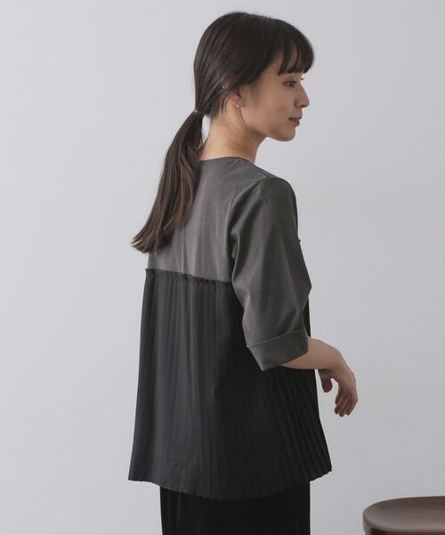 OPAQUE.CLIP / オペーク ドット クリップ カットソー | プリーツドッキングカットソー【洗濯機OK】 | 詳細9