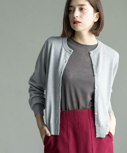 OPAQUE.CLIP / オペーク ドット クリップ カーディガン・ボレロ | クルーニットカーディガン/エクストラファインメリノウール【THEシリーズ/洗濯機OK】《6col/S~LL》 | 詳細1