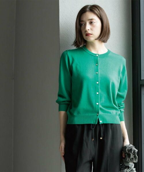 OPAQUE.CLIP / オペーク ドット クリップ カーディガン・ボレロ | クルーニットカーディガン/エクストラファインメリノウール【THEシリーズ/洗濯機OK】《6col/S~LL》 | 詳細12