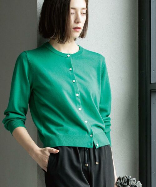 OPAQUE.CLIP / オペーク ドット クリップ カーディガン・ボレロ | クルーニットカーディガン/エクストラファインメリノウール【THEシリーズ/洗濯機OK】《6col/S~LL》 | 詳細13