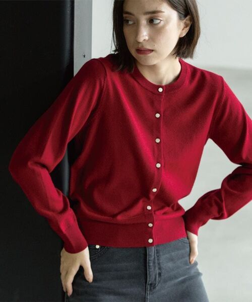 OPAQUE.CLIP / オペーク ドット クリップ カーディガン・ボレロ | クルーニットカーディガン/エクストラファインメリノウール【THEシリーズ/洗濯機OK】《6col/S~LL》 | 詳細16