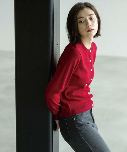 OPAQUE.CLIP / オペーク ドット クリップ カーディガン・ボレロ | クルーニットカーディガン/エクストラファインメリノウール【THEシリーズ/洗濯機OK】《6col/S~LL》 | 詳細18