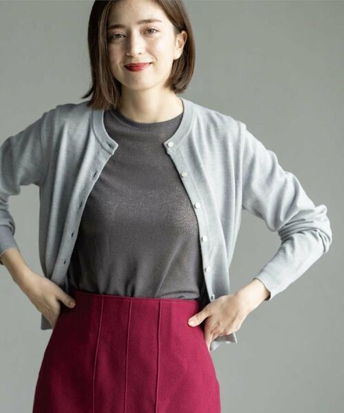 OPAQUE.CLIP / オペーク ドット クリップ カーディガン・ボレロ | クルーニットカーディガン/エクストラファインメリノウール【THEシリーズ/洗濯機OK】《6col/S~LL》 | 詳細2