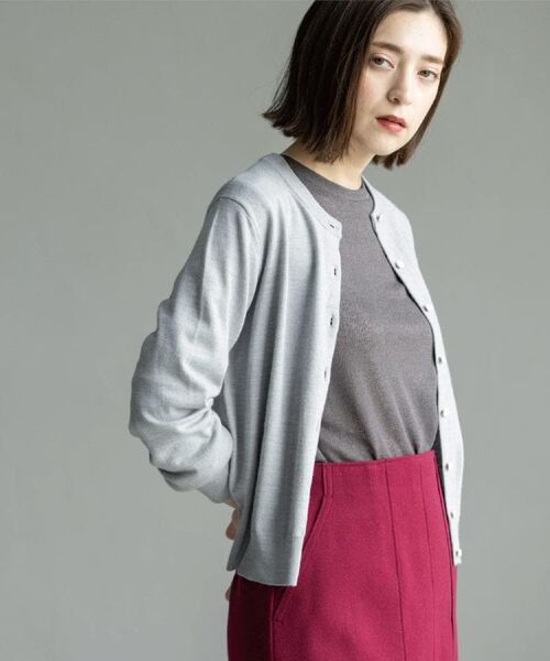 OPAQUE.CLIP / オペーク ドット クリップ カーディガン・ボレロ | クルーニットカーディガン/エクストラファインメリノウール【THEシリーズ/洗濯機OK】《6col/S~LL》 | 詳細3