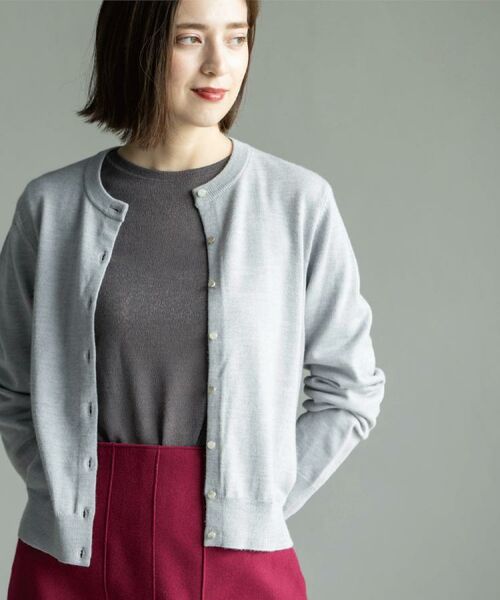 OPAQUE.CLIP / オペーク ドット クリップ カーディガン・ボレロ | クルーニットカーディガン/エクストラファインメリノウール【THEシリーズ/洗濯機OK】《6col/S~LL》 | 詳細4