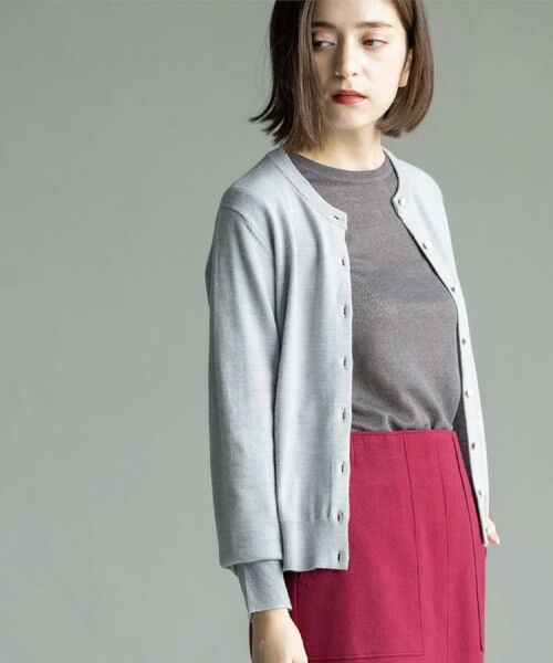 OPAQUE.CLIP / オペーク ドット クリップ カーディガン・ボレロ | クルーニットカーディガン/エクストラファインメリノウール【THEシリーズ/洗濯機OK】《6col/S~LL》 | 詳細5