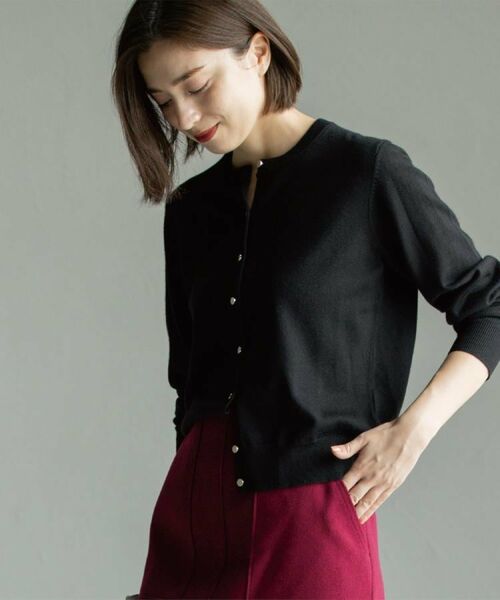 OPAQUE.CLIP / オペーク ドット クリップ カーディガン・ボレロ | クルーニットカーディガン/エクストラファインメリノウール【THEシリーズ/洗濯機OK】《6col/S~LL》 | 詳細7