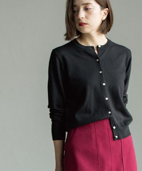 OPAQUE. CLIP/オペーク ドット クリップ クルーニットカーディガン/エクストラファインメリノウール【THEシリーズ/洗濯機OK】《6col/S~LL》 ブラック(019) 42(LL) OPAQUE. CLIP/オペーク ドット クリップ クルーニットカーディガン/エクストラファインメリノウール【THEシリーズ/洗濯機OK】《6col/S~LL》 ブラック(019) 42(LL)