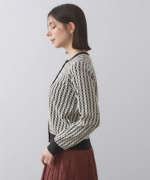 OPAQUE.CLIP / オペーク ドット クリップ カーディガン・ボレロ | 幾何学柄ジャカードニットカーディガン【洗濯機洗い可／抗ピル】 | 詳細10