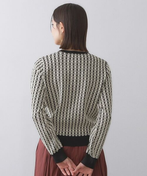 OPAQUE.CLIP / オペーク ドット クリップ カーディガン・ボレロ | 幾何学柄ジャカードニットカーディガン【洗濯機洗い可／抗ピル】 | 詳細11