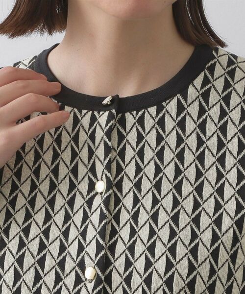 OPAQUE.CLIP / オペーク ドット クリップ カーディガン・ボレロ | 幾何学柄ジャカードニットカーディガン【洗濯機洗い可／抗ピル】 | 詳細12
