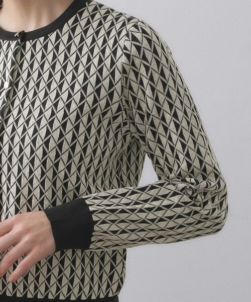 OPAQUE.CLIP / オペーク ドット クリップ カーディガン・ボレロ | 幾何学柄ジャカードニットカーディガン【洗濯機洗い可／抗ピル】 | 詳細13