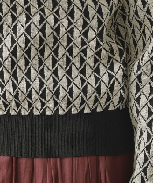 OPAQUE.CLIP / オペーク ドット クリップ カーディガン・ボレロ | 幾何学柄ジャカードニットカーディガン【洗濯機洗い可／抗ピル】 | 詳細14