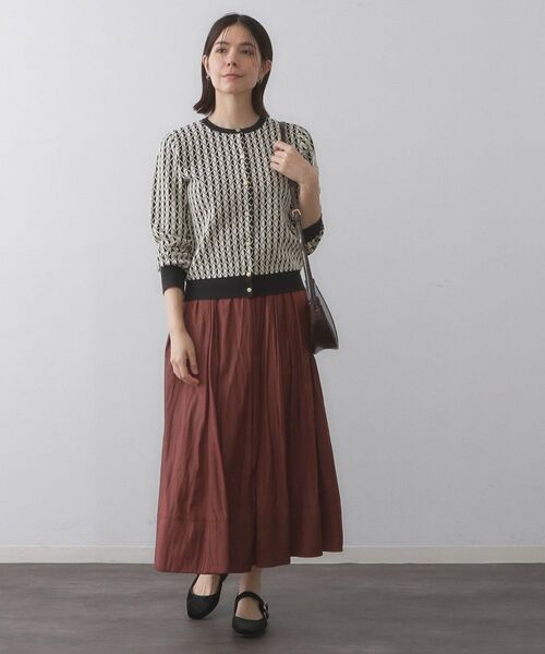 OPAQUE.CLIP / オペーク ドット クリップ カーディガン・ボレロ | 幾何学柄ジャカードニットカーディガン【洗濯機洗い可／抗ピル】 | 詳細6