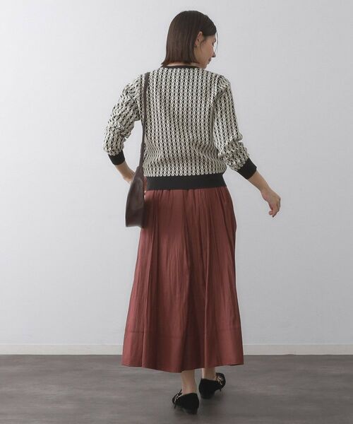 OPAQUE.CLIP / オペーク ドット クリップ カーディガン・ボレロ | 幾何学柄ジャカードニットカーディガン【洗濯機洗い可／抗ピル】 | 詳細7