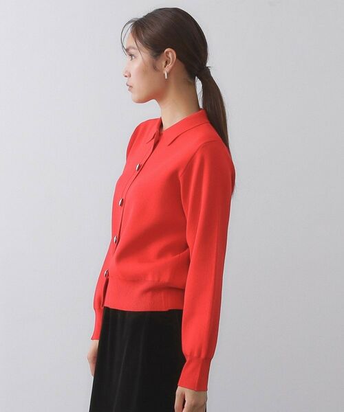 OPAQUE.CLIP / オペーク ドット クリップ カーディガン・ボレロ | 衿付き変形ボタンニットカーディガン【洗濯機OK/抗ピル】 | 詳細14