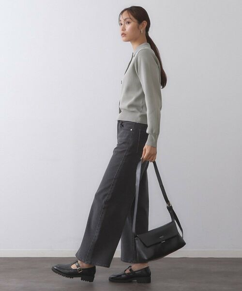 OPAQUE.CLIP / オペーク ドット クリップ カーディガン・ボレロ | 衿付き変形ボタンニットカーディガン【洗濯機OK/抗ピル】 | 詳細3