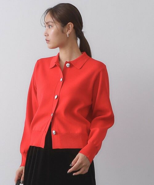 OPAQUE.CLIP / オペーク ドット クリップ カーディガン・ボレロ | 衿付き変形ボタンニットカーディガン【洗濯機OK/抗ピル】 | 詳細9