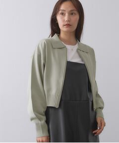 OPAQUE.CLIP / オペーク ドット クリップ カーディガン・ボレロ | 襟付きZIPアップニットカーディガン【洗濯機洗い可/抗ピル】