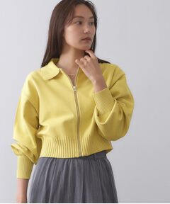 OPAQUE.CLIP / オペーク ドット クリップ カーディガン・ボレロ | 襟付きZIPアップニットカーディガン【洗濯機洗い可/抗ピル】