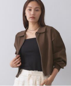 OPAQUE.CLIP / オペーク ドット クリップ カーディガン・ボレロ | 襟付きZIPアップニットカーディガン【洗濯機洗い可/抗ピル】