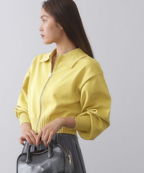 OPAQUE.CLIP / オペーク ドット クリップ カーディガン・ボレロ | 襟付きZIPアップニットカーディガン【洗濯機洗い可/抗ピル】 | 詳細1