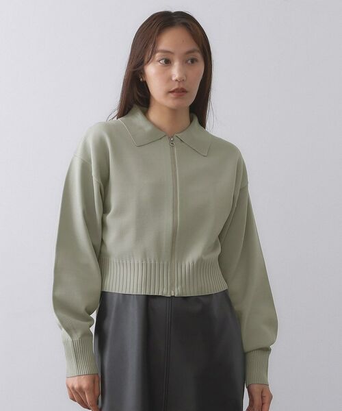 OPAQUE.CLIP / オペーク ドット クリップ カーディガン・ボレロ | 襟付きZIPアップニットカーディガン【洗濯機洗い可/抗ピル】 | 詳細13
