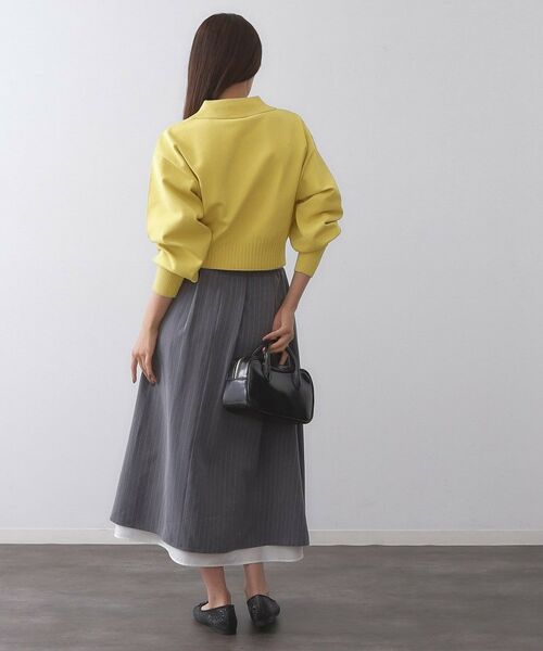 OPAQUE.CLIP / オペーク ドット クリップ カーディガン・ボレロ | 襟付きZIPアップニットカーディガン【洗濯機洗い可/抗ピル】 | 詳細3