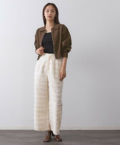 OPAQUE.CLIP / オペーク ドット クリップ カーディガン・ボレロ | 襟付きZIPアップニットカーディガン【洗濯機洗い可/抗ピル】 | 詳細6