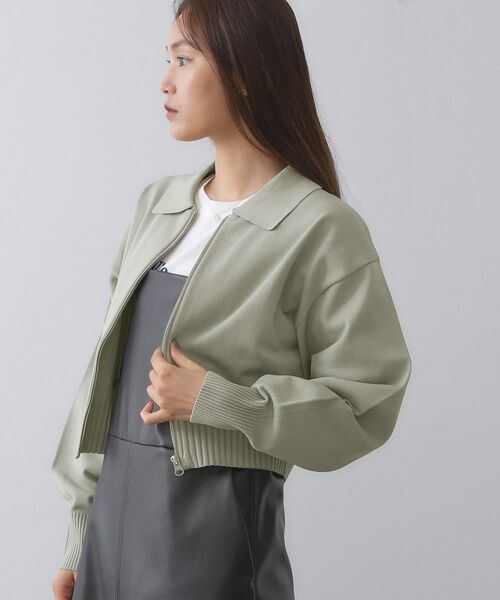 OPAQUE.CLIP / オペーク ドット クリップ カーディガン・ボレロ | 襟付きZIPアップニットカーディガン【洗濯機洗い可/抗ピル】 | 詳細9