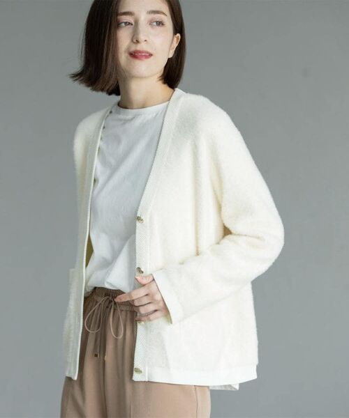 OPAQUE.CLIP / オペーク ドット クリップ カーディガン・ボレロ | フェザーヤーンカーディガン【洗濯機OK/抗ピル】 | 詳細3
