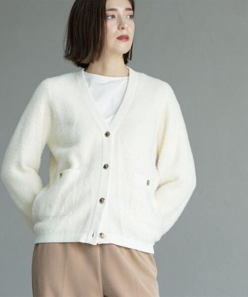 OPAQUE.CLIP / オペーク ドット クリップ カーディガン・ボレロ | フェザーヤーンカーディガン【洗濯機OK/抗ピル】 | 詳細6
