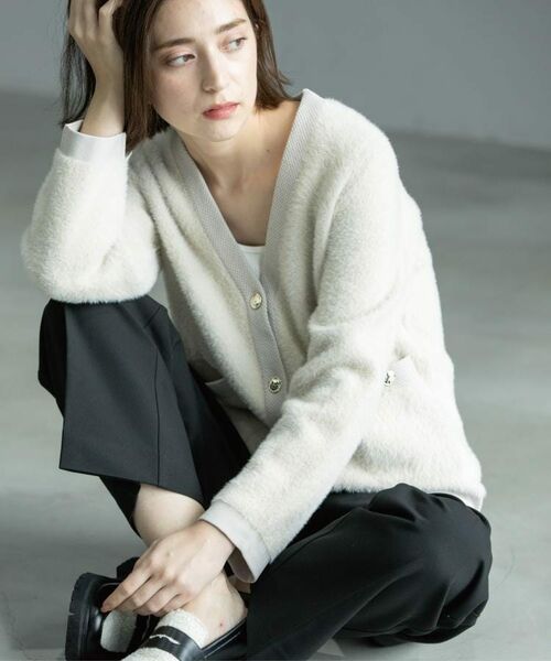 OPAQUE. CLIP/オペーク ドット クリップ フェザーヤーンカーディガン【洗濯機OK/抗ピル】 グレージュ(050) 42(LL) OPAQUE. CLIP/オペーク ドット クリップ フェザーヤーンカーディガン【洗濯機OK/抗ピル】 グレージュ(050) 42(LL)