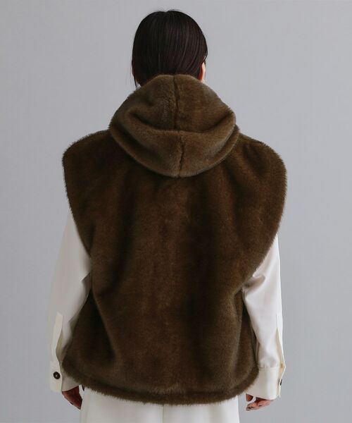 OPAQUE.CLIP / オペーク ドット クリップ ベスト | 【es】ミンクライクフェイクファーフードベスト【洗える】 | 詳細10