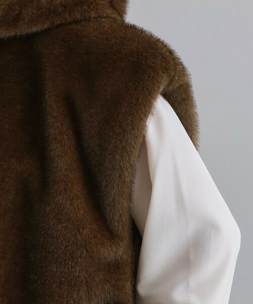 OPAQUE.CLIP / オペーク ドット クリップ ベスト | 【es】ミンクライクフェイクファーフードベスト【洗える】 | 詳細12