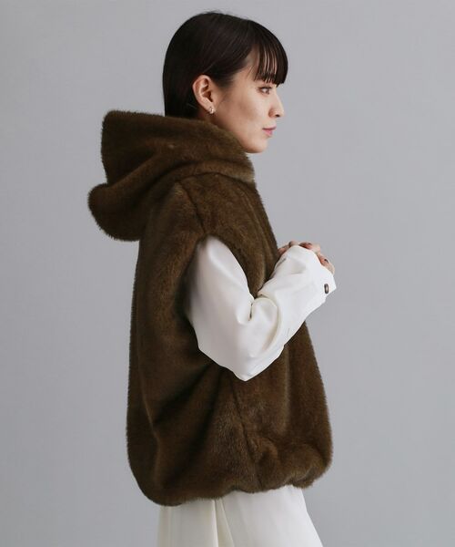 OPAQUE.CLIP / オペーク ドット クリップ ベスト | 【es】ミンクライクフェイクファーフードベスト【洗える】 | 詳細18