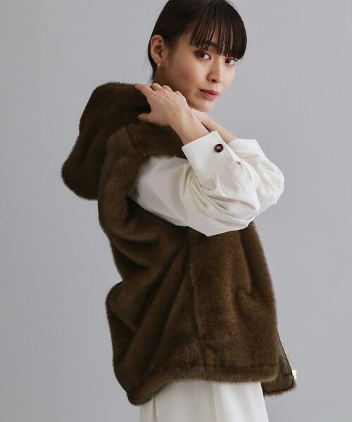 OPAQUE.CLIP / オペーク ドット クリップ ベスト | 【es】ミンクライクフェイクファーフードベスト【洗える】 | 詳細2