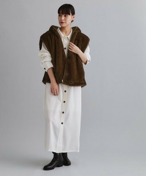 OPAQUE.CLIP / オペーク ドット クリップ ベスト | 【es】ミンクライクフェイクファーフードベスト【洗える】 | 詳細4