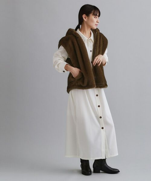 OPAQUE.CLIP / オペーク ドット クリップ ベスト | 【es】ミンクライクフェイクファーフードベスト【洗える】 | 詳細5